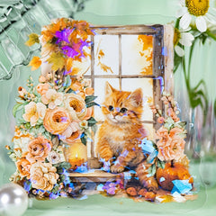20pcs Cartoon Manor Cat PET Stickers Set for DIY Journal Scrapbook Decoration