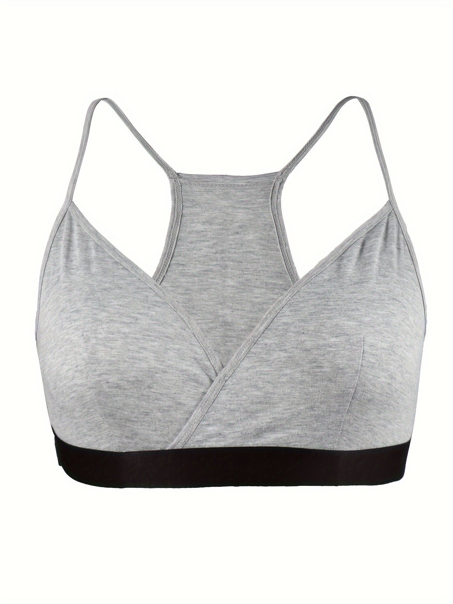 Lace Trim Racer Back Sporty Bra Medium Stretch
