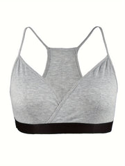 Lace Trim Racer Back Sporty Bra Medium Stretch