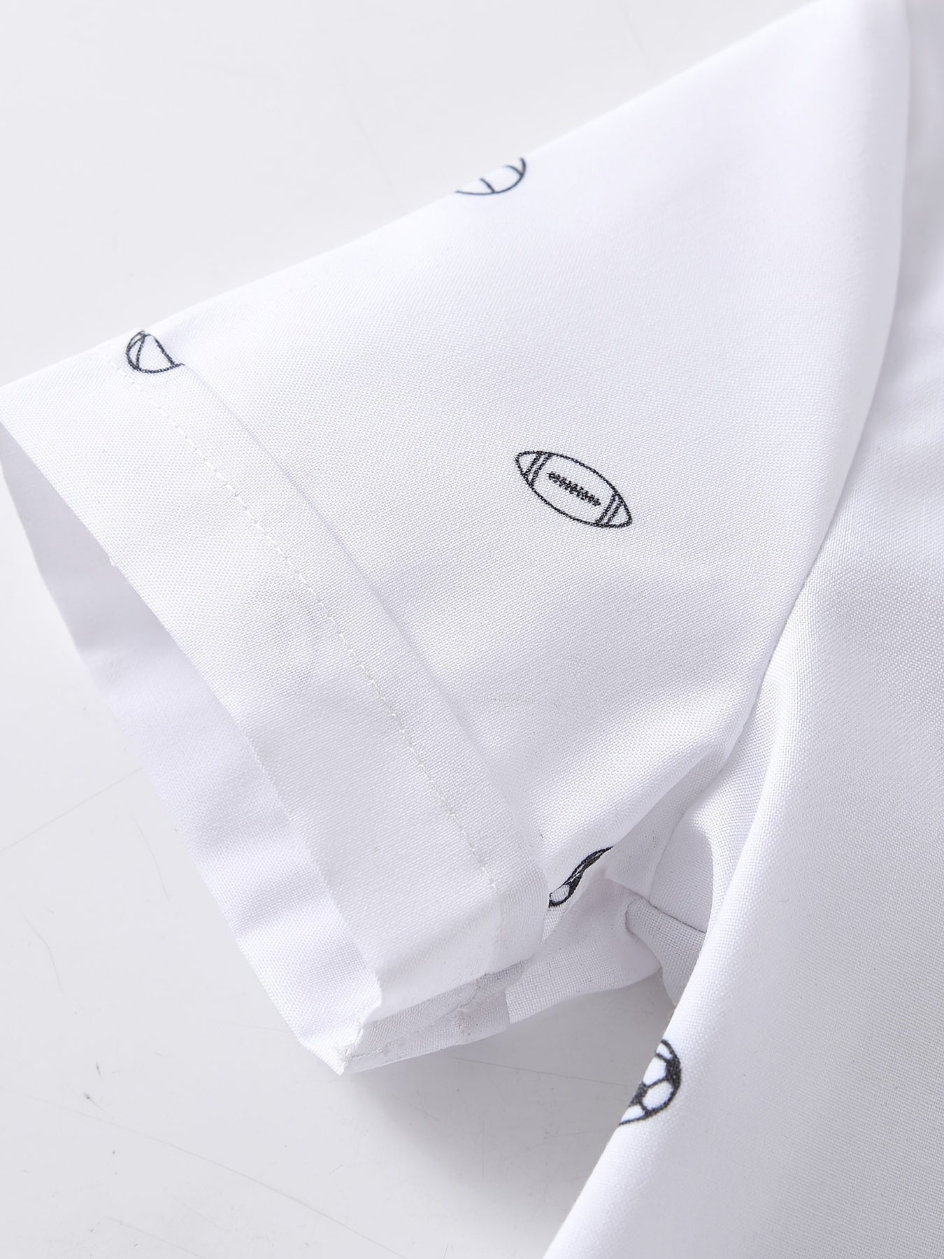 Boys Football Basketball Print Button Lapel Shirts