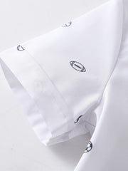 Boys Football Basketball Print Button Lapel Shirts