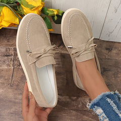 Flat Skate Shoes with Bowknot Decor Slip On