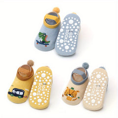 3 Pairs Non-slip Boat Socks for Baby Girls Kids