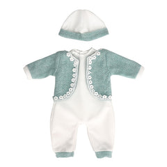 3pcs Doll Clothing Set for 18 45 Dolls Romper Cardigan and Hat Red Green Pink