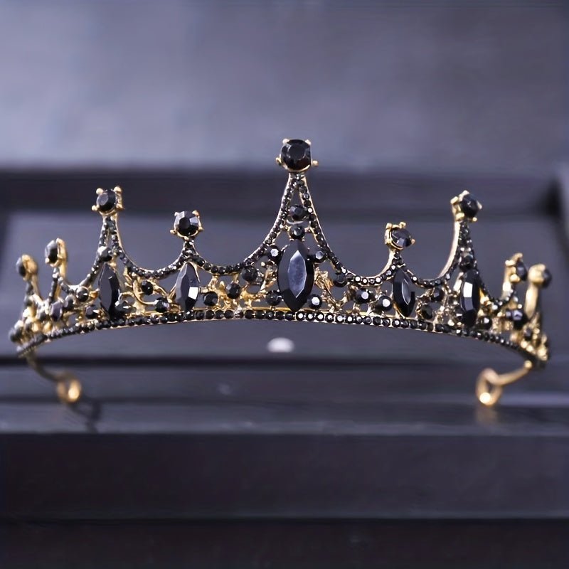 Vintage Rhinestone Crown Princess Headband for Girls