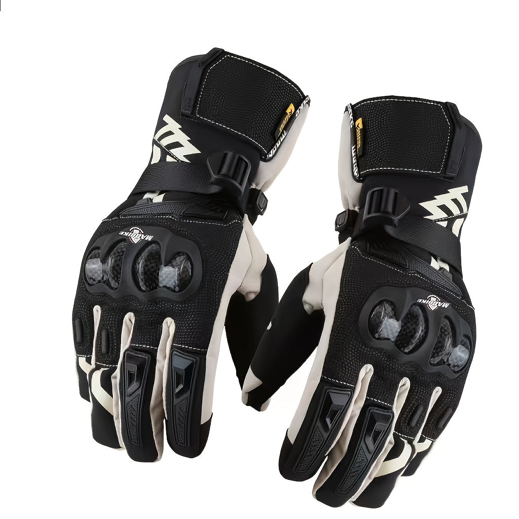 Waterproof Carbon Fiber Riding Gloves for Motorcycle Outdoor Cycling