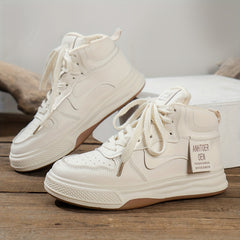 Women's Faux Leather Skate Shoes Non Slip Casual Sneakers