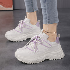 Women's Chunky Sneakers Heighten Wear Resistance Non Slip Flat Skate Shoes