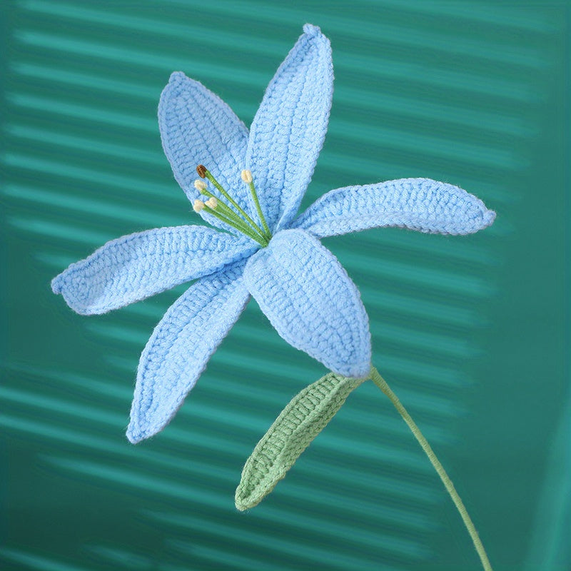Creative Wool Crochet Flower Knitting Lily Gift Handicrafts Home Decor