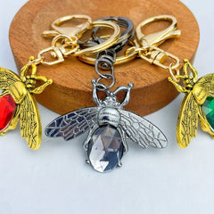 Vintage Metal Insect Pendant Keychain Bee Keychain for Backpacks