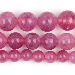 Pink Tourmaline Jade Loose Beads 6 8 10mm 15 Strand