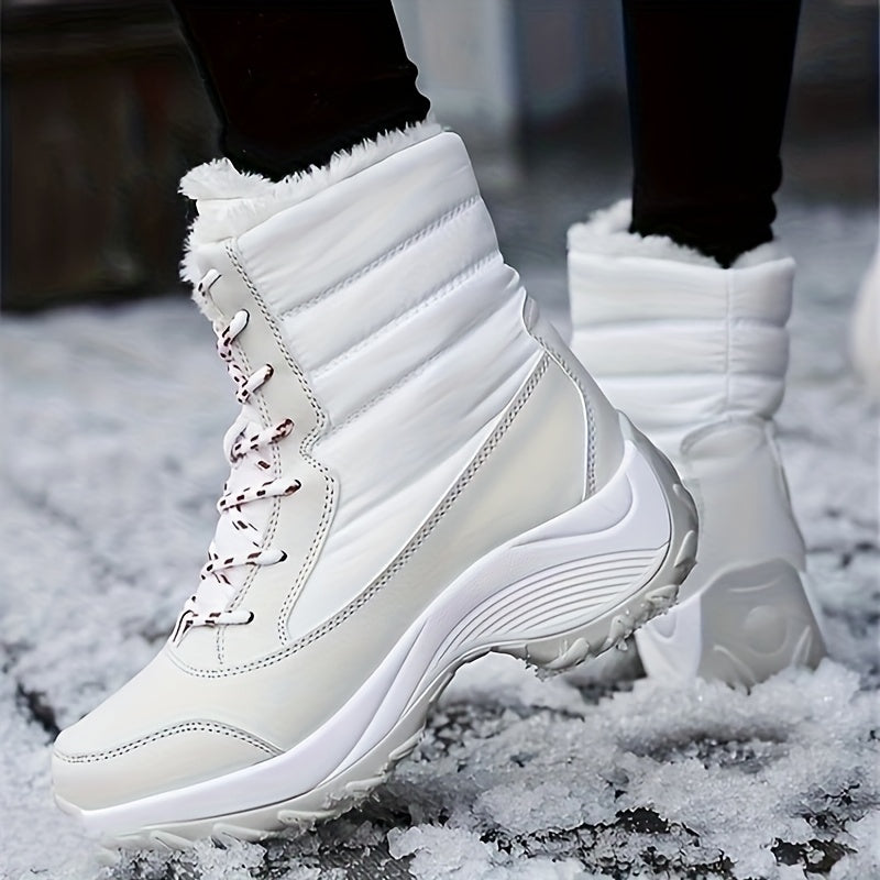 Soft Thick Bottom High Top Faux Leather Snow Boots