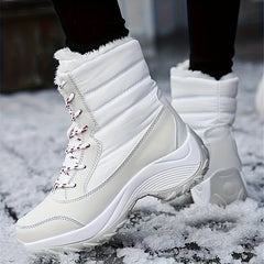 Soft Thick Bottom High Top Faux Leather Snow Boots