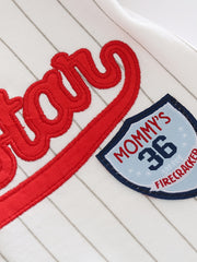 Newborn Block Baseball Romper Stripe Letter Jumpsuit