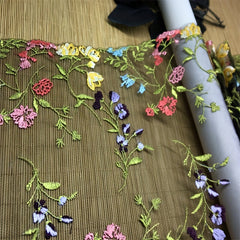 Embroidered Lace Trim Net Tulle Fabric Mesh DIY Sewing Crafts For Lingerie