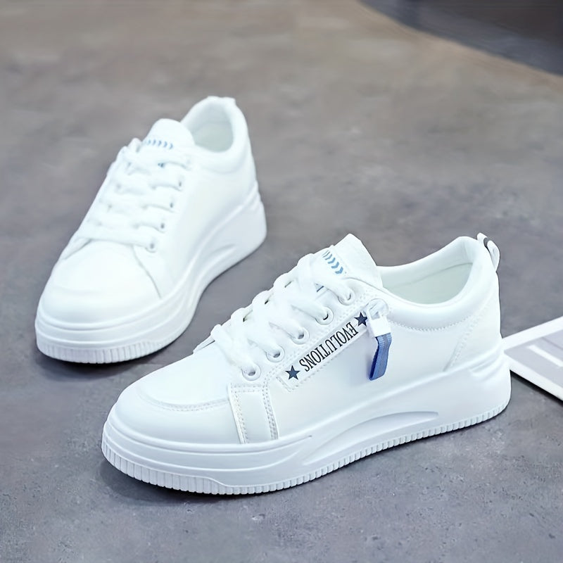 Women's Platform Skate Shoes Lace Up Low Top Sneakers Round Toe Sports Shoes
