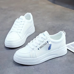 Women's Platform Skate Shoes Lace Up Low Top Sneakers Round Toe Sports Shoes
