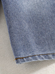 Boys Casual Denim Jacket Button Down Lapel Long Sleeve Coat
