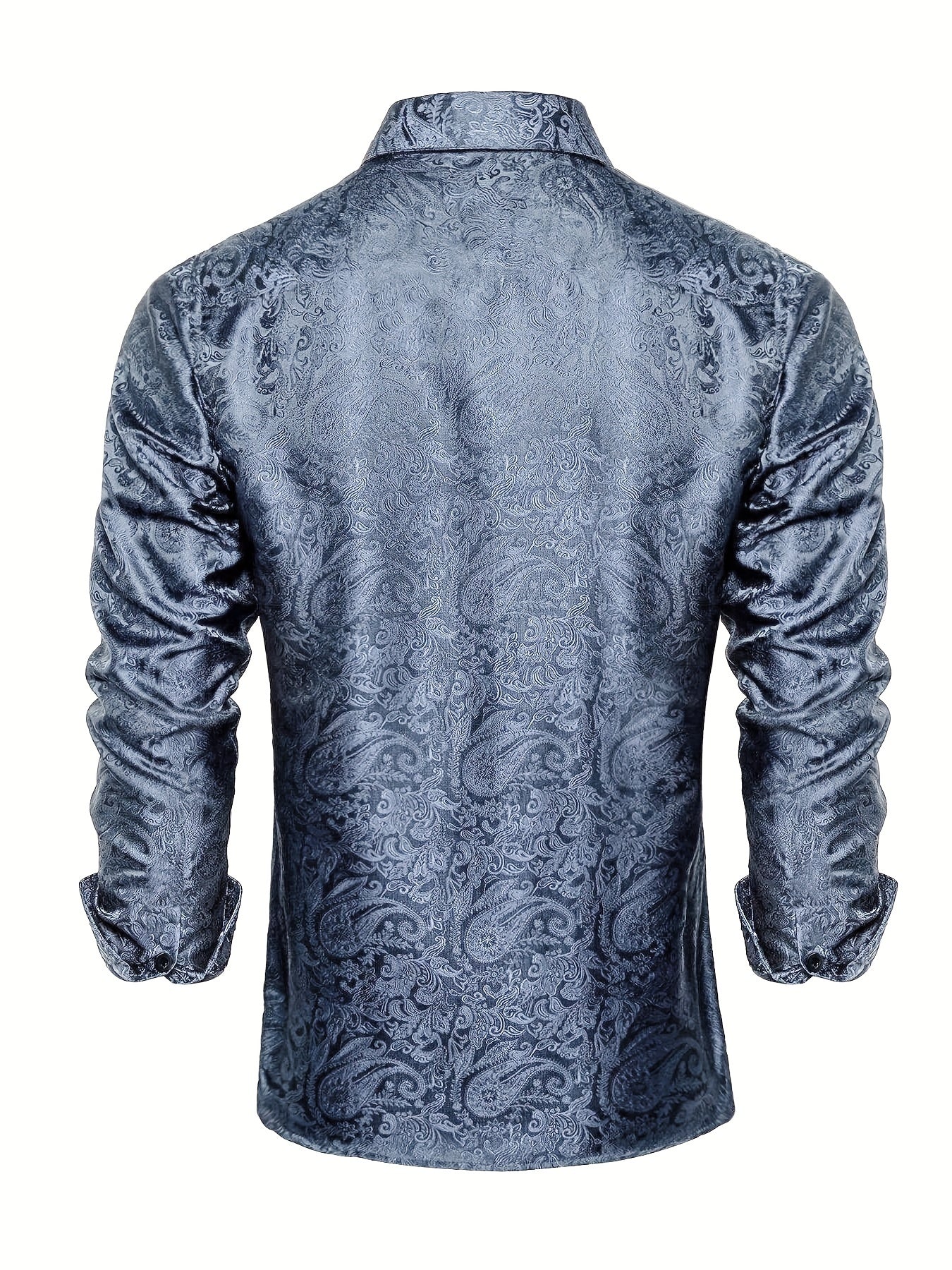 Paisley Print Men's Casual Button Up Long Sleeve Shirt