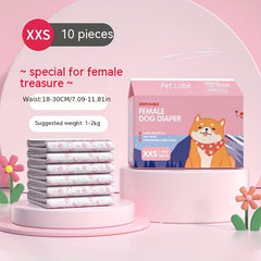 10pcs Disposable Dog Diapers High Absorbent Quick Dry Pet Sanitary Physiological