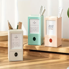 Creative Desk Calendar Storage Pen Holder for Office School Teacher