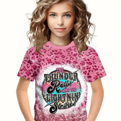 Leopard Print Short Sleeve T shirt Kids Summer Tops