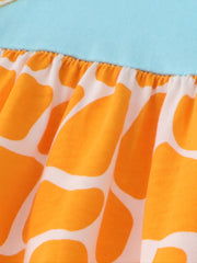 Girls Giraffe Graphic Casual Dress Soft & Comfortable