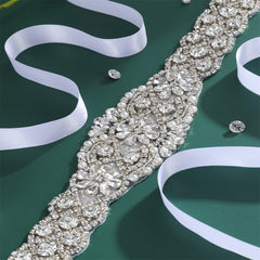 Rhinestone Bridal Belt Wedding Waist Sash Faux Pearl Handcrafted Accessories