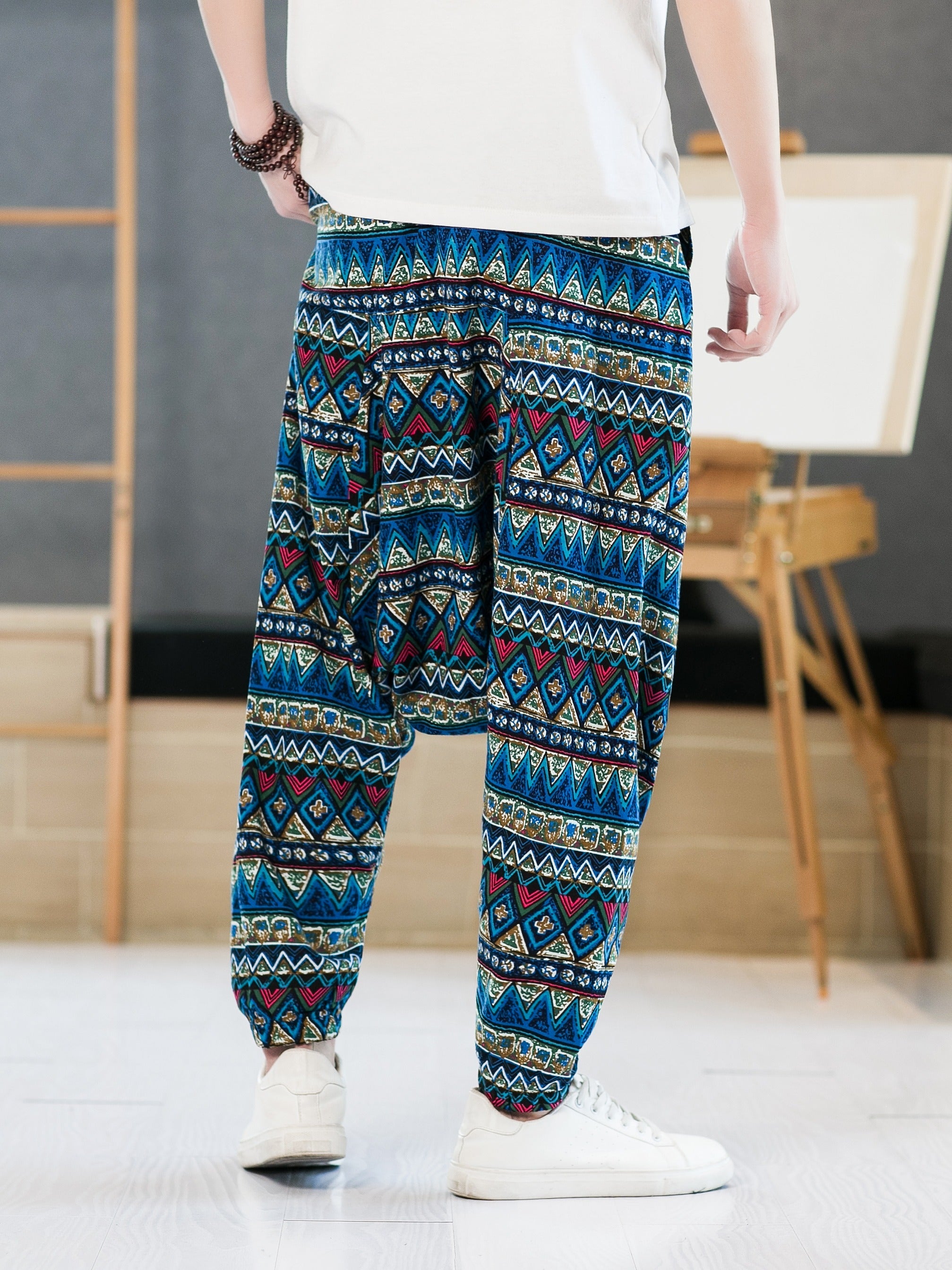 Men's Floral Harem Pants Small Size & Order Size Up