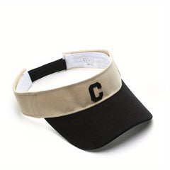 Block Visor Hat C Patch Couple Baseball Cap Curved Brim Sports Sun Hats