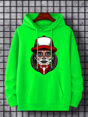 Men's Cartoon Floral Beauty Graphic Hoodie Casual Hooded Shirt