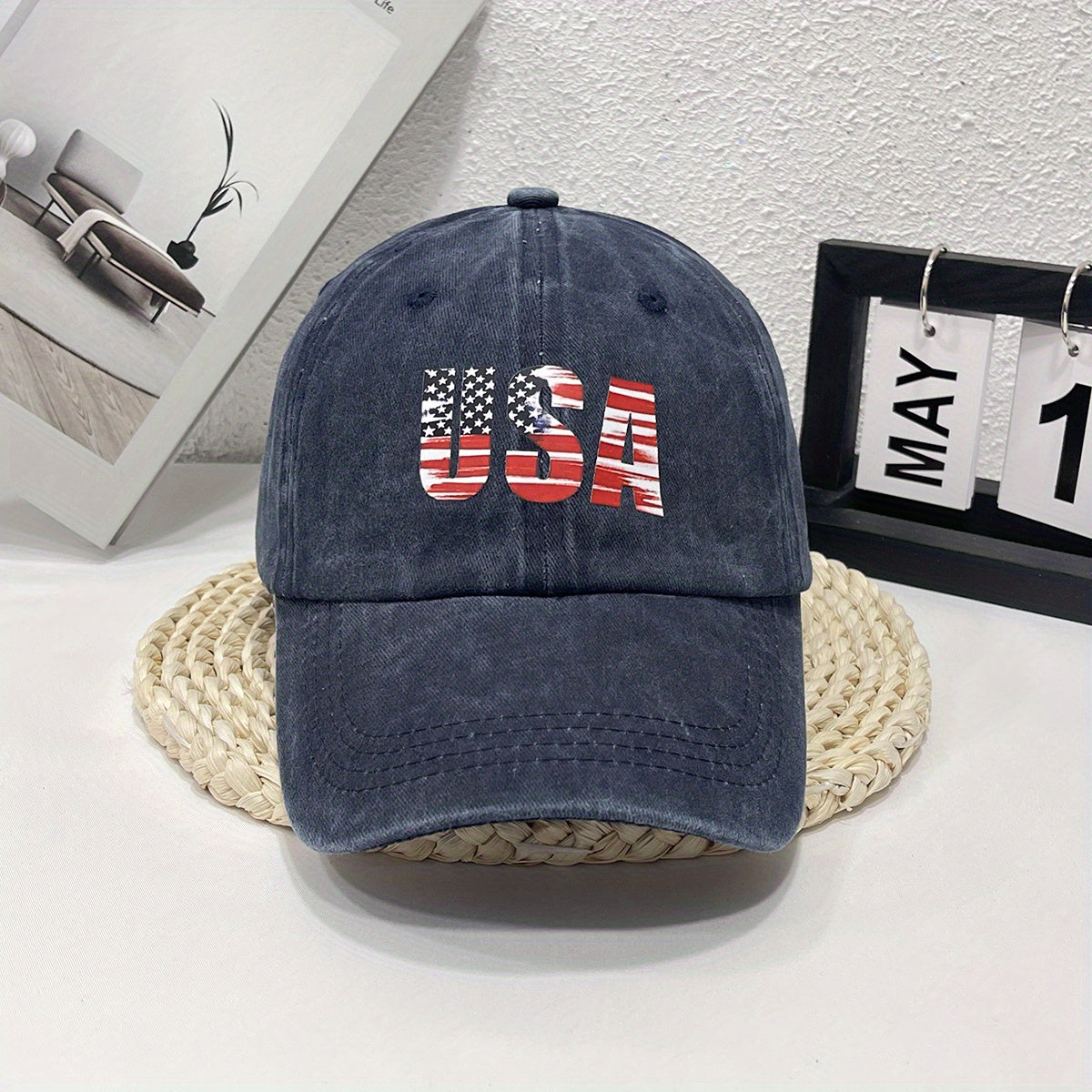 Flag Pattern Men's Denim Baseball Cap