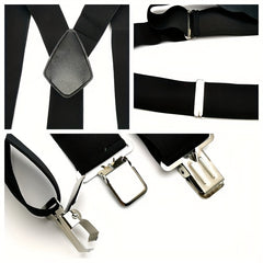 Men's Strong Clips On Suspenders Wide High Elastic Adjustable Braces
