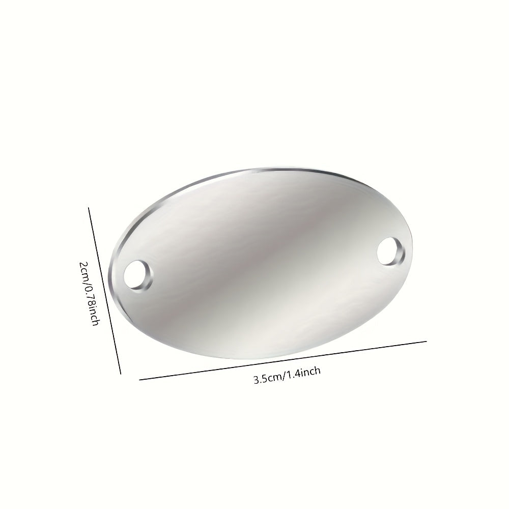 Personalized Stainless Steel Oval Tag with Laser Engraving