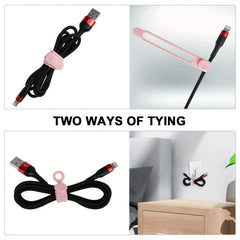 6pcs Silicone Cable Straps Wire Organizer For Earphone Phone Charger