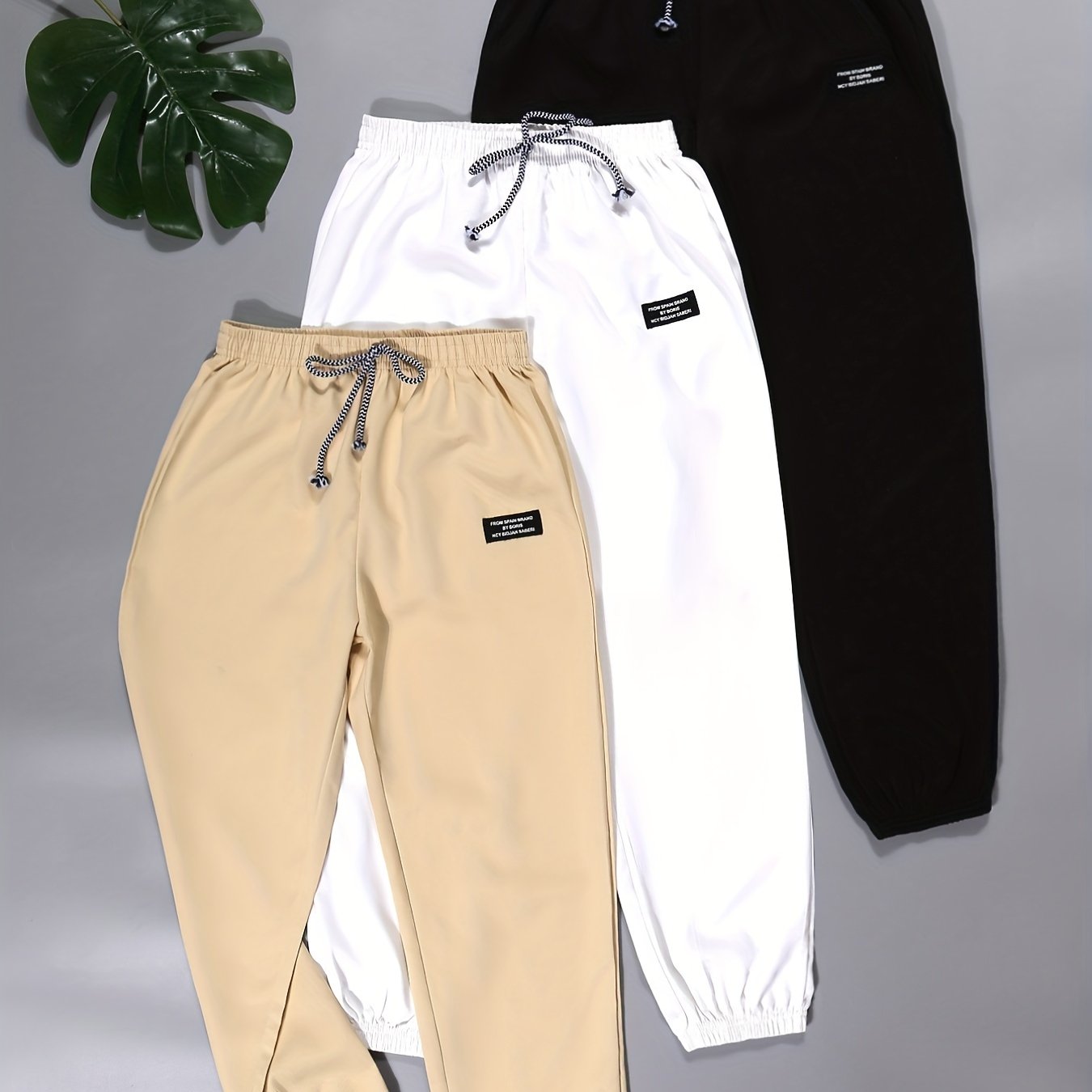 3pcs Letter Print Boys Active Sweatpants Comfortable Jogger Sports Pants