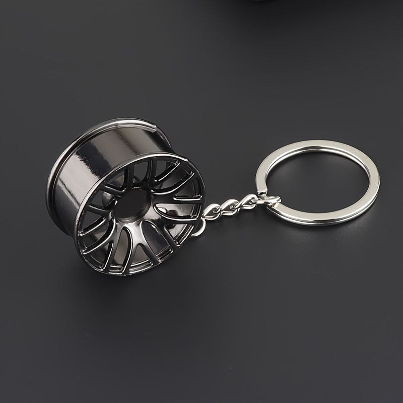 2pcs Mini Metal Tire Keychain Pendant for Car Keys Backpacks Wallets