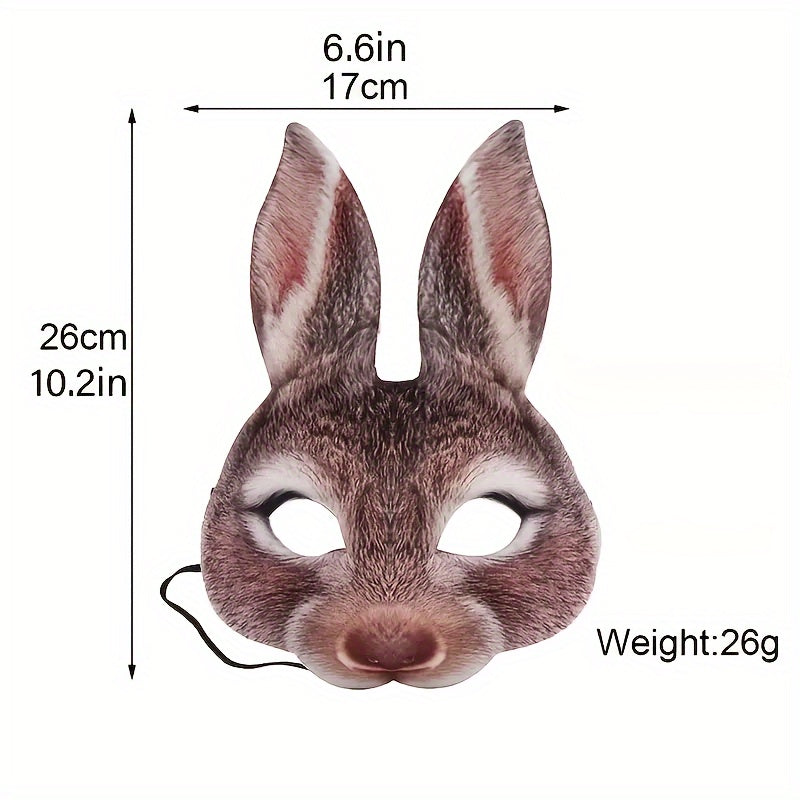 2pcs Plush Rabbit Masks for Halloween Easter Christmas Parties