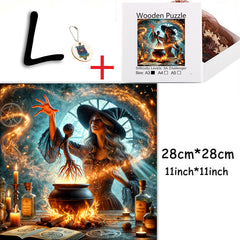 Magic Witch Wooden Puzzle Educational Family Game A3 A4 Size Magic Puzzle Game