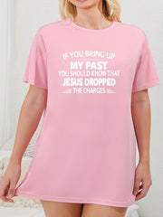 Slogan Print Loungewear Dress