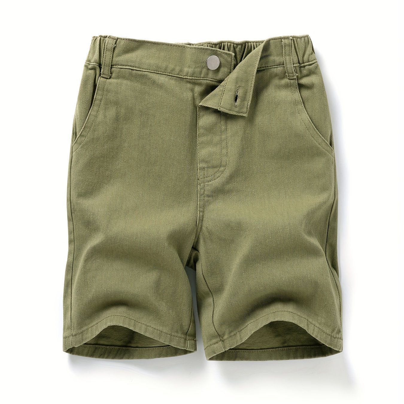 Boys Army Green Shorts with Pockets for Spring and Summer