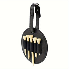 Golf Spike Insert Bag Faux Leather Outdoor Waist Hanging Bag