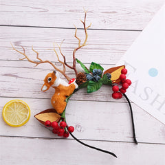Christmas Elk Headdress Hair Hoop for Girls