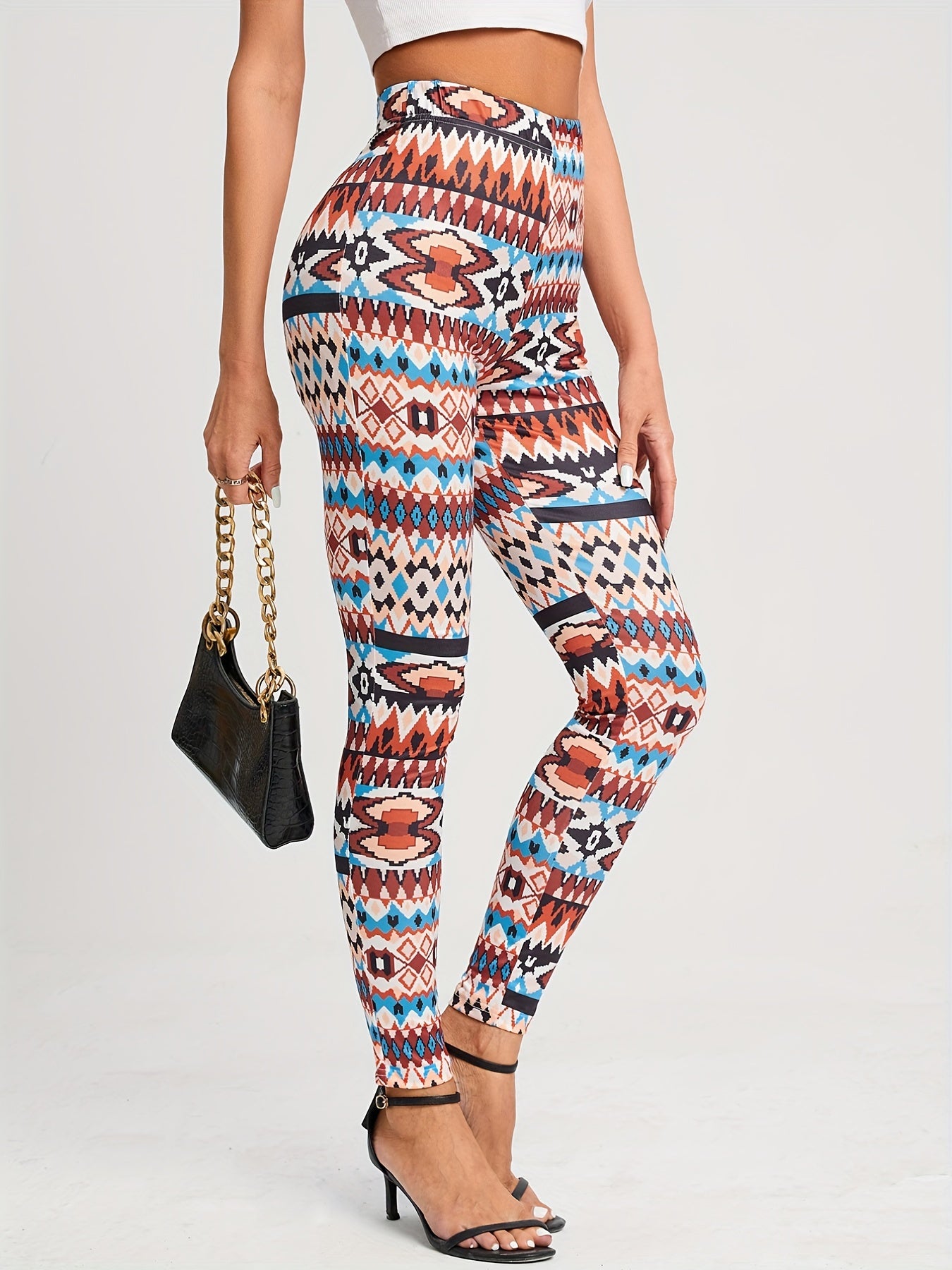 Boho High Waist Leggings Slim Fit Workout Leggings