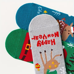 3 Pairs Christmas Elk Kids Socks Autumn Winter Cartoon Warmth Students Socks