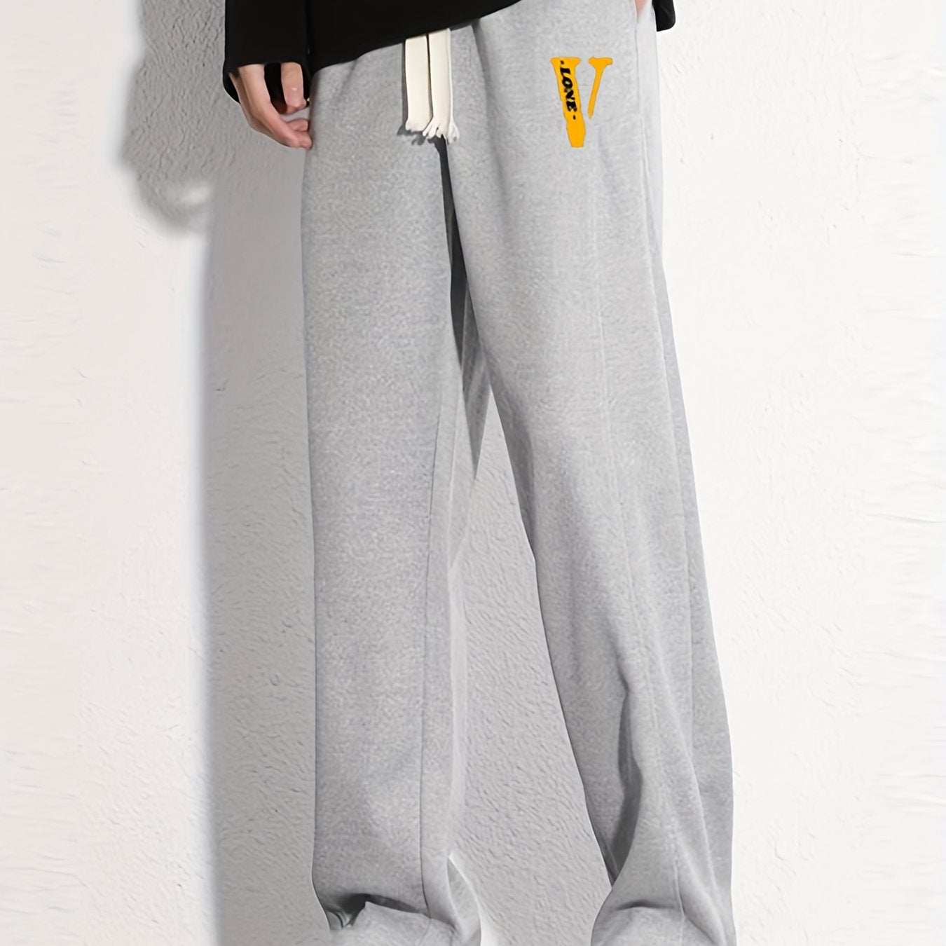 Love Graphic Print Men's Loose Sweatpants Casual Drawstring Jogger Pants