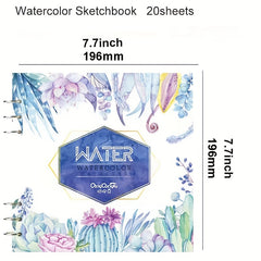 Watercolor Sketchbook 300gsm 20 Sheets Loose Leaf Binding Water Journal