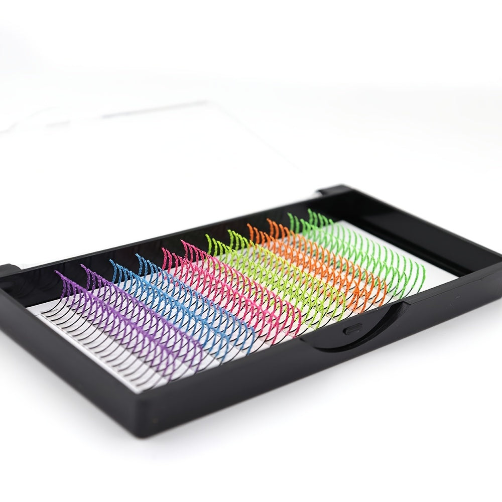 UV Fluorescent False Eyelashes with Glitter - Dramatic Fairy Colors