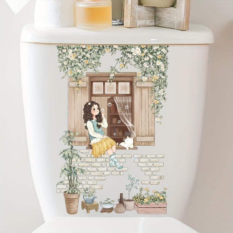 Home Decor Wall Sticker Toilet Sticker Bathroom Toilet Lid Sticker
