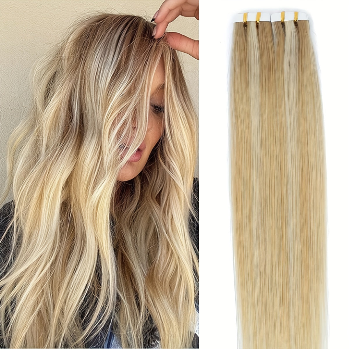 20pcs Ombre Straight Tape In Human Hair Extensions Natural Looking